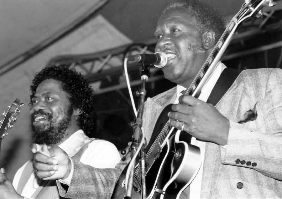 Son Seals and Fenton Robinson at Ecaussines Festival in France 1992 - By Andre Hobus